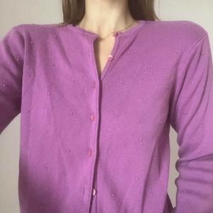 Vintage talbots purple/pink cardigan